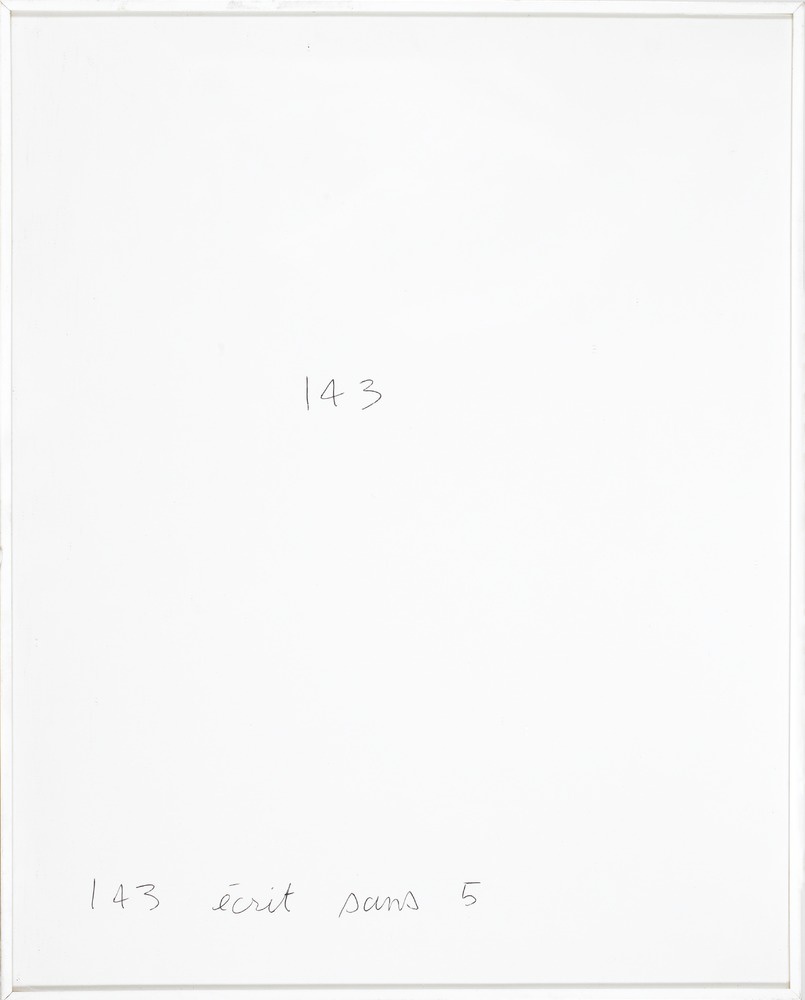 Claude Closky, ‘143 écrit sans 5 [143 written without 5],’ 1992, ballpoint pen on paper, 30 x 24 cm.